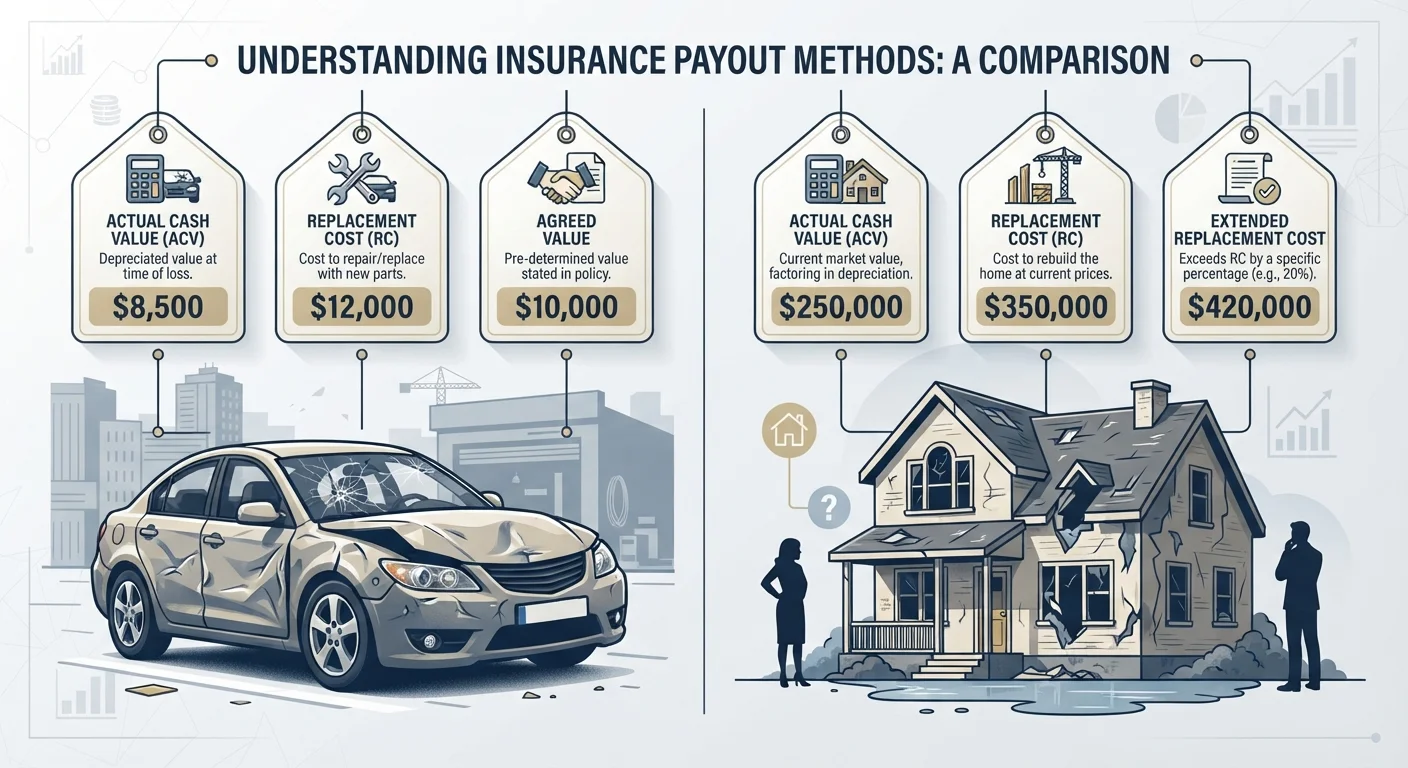 Agreed Value, Actual Cash Value, and Replacement Cost: What the Difference Costs You